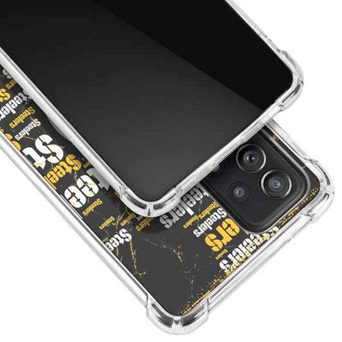 NFL Pittsburgh Steelers Black Blast Galaxy A52 5G Clear Case